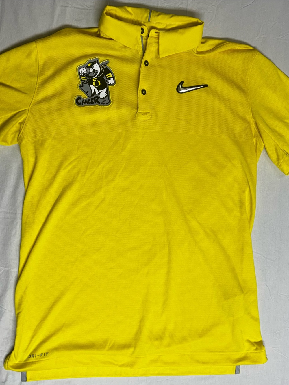 Nike Oregon Ducks Flight+Fight Polo Cancer Shirt Men’s Size M  On-Field